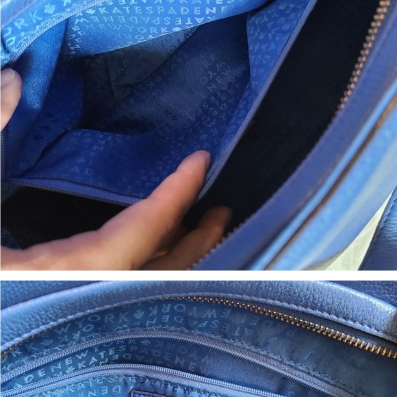 Kate Spade Cobalt Blue Dominique Grey Street Leather Satchel with tassel. GUC - Picture 6 of 9